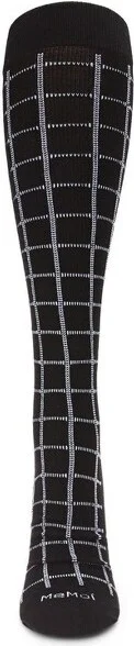 Memoi Unisex Window Pane Knee High Cotton Blend 15-20mmHg Graduated Compression Socks Dark Gray Heather - Image 3