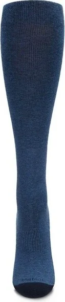 Memoi WellFit 15-20mmHg Off Black Cotton Compression Socks Denim Heather - Image 2