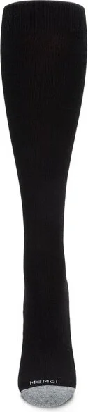 Memoi WellFit 15-20mmHg Off Black Cotton Compression Socks Denim Heather - Image 4