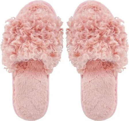 Memoi Women's C'est Bon Memory Foam Plush Slippers Pink S - Image 2