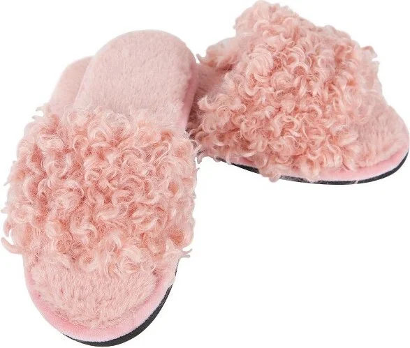Memoi Women's C'est Bon Memory Foam Plush Slippers Pink S