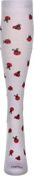 Memoi Women's Ladybugs Bamboo Blend 8-15mmHg Graduated Compression Socks Lavender 9-11 - Image 2