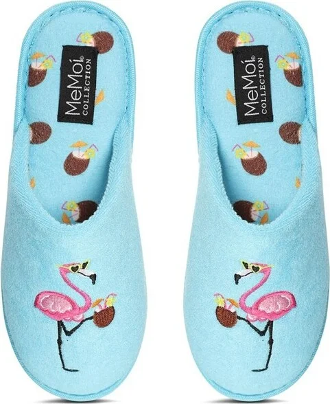 Memoi Women's Lemons Terry Slide Slippers Sea Blue S - Image 2