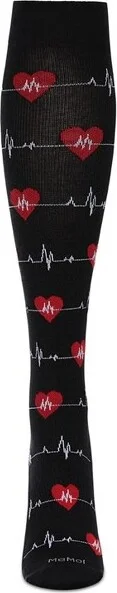 Memoi Women's Medical Bamboo Blend 8-15 MMHG Graduated Compression Socks Black 9-11 - Image 2