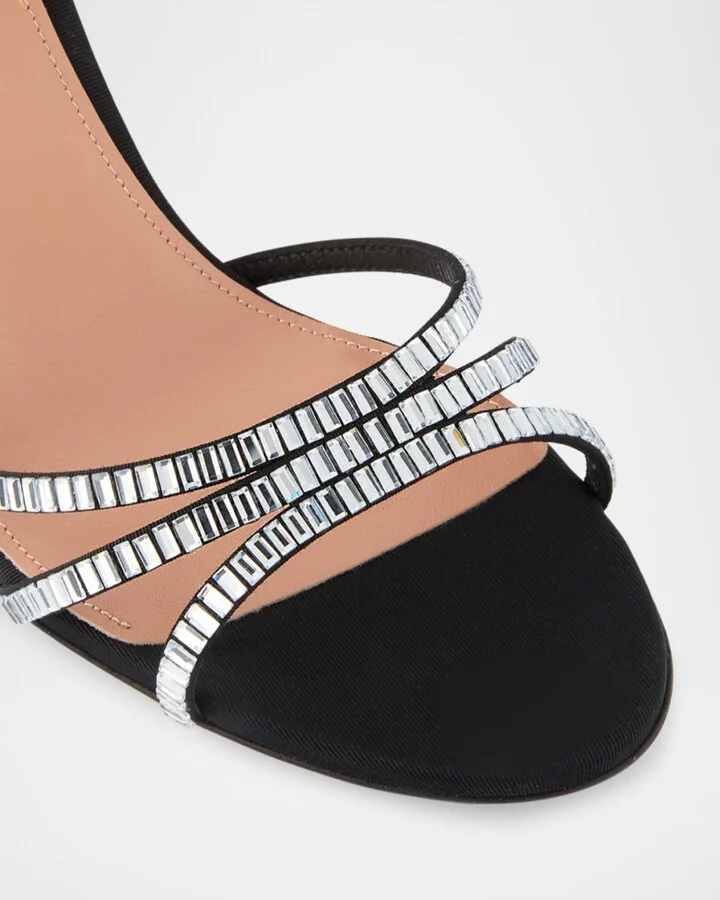 Memoire Crystal Grosgrain Halter Sandals - Image 4
