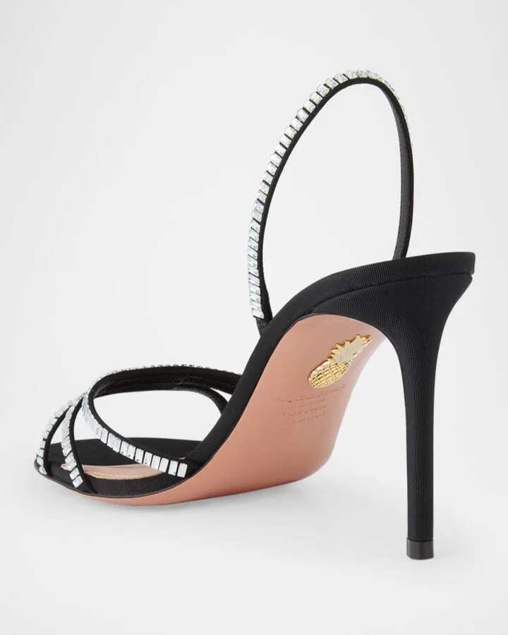 Memoire Crystal Grosgrain Halter Sandals - Image 5