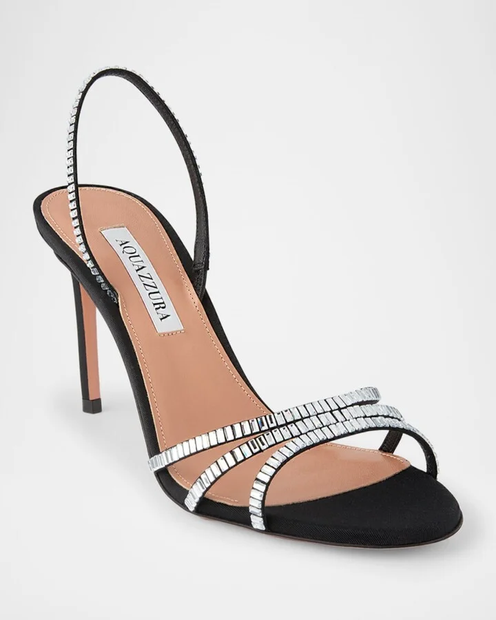 Memoire Crystal Grosgrain Halter Sandals - Image 7
