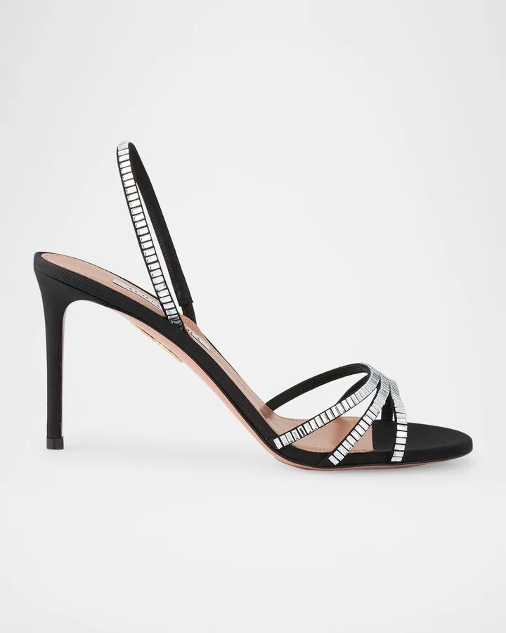 Memoire Crystal Grosgrain Halter Sandals