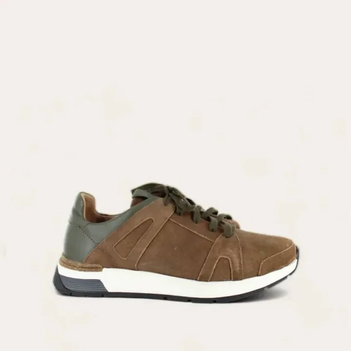 Men Magnify Sneakers In Antique Brown/suede Green