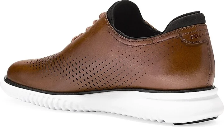 Men's 2.ZEROGRAND Laser Wingtip Oxfords - Tan Black Ivory - Size 10 - Image 3