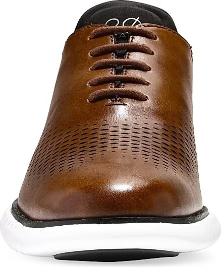 Men's 2.ZEROGRAND Laser Wingtip Oxfords - Tan Black Ivory - Size 10 - Image 4