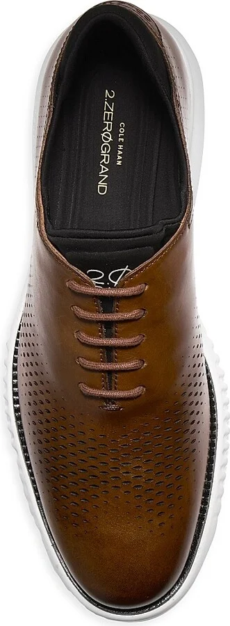 Men's 2.ZEROGRAND Laser Wingtip Oxfords - Tan Black Ivory - Size 10 - Image 5