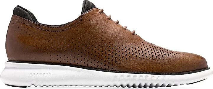 Men's 2.ZEROGRAND Laser Wingtip Oxfords - Tan Black Ivory - Size 10