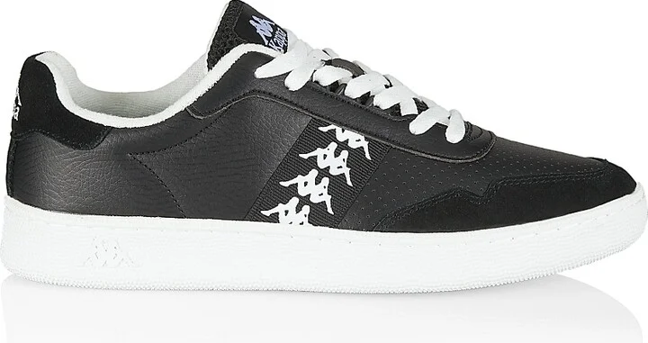 Men's 222 Banda Barnel Leather Sneakers - Black White - Size 6