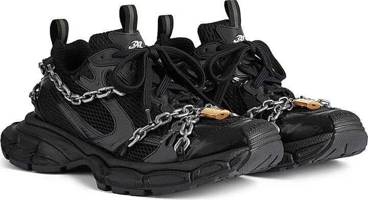 Men's 3XL Chain Sneakers - Black - Size 8 - Image 2