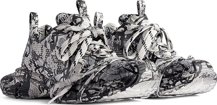 Men's 3XL Extreme Graffiti Sneakers - White Black - Size 9 - Image 2