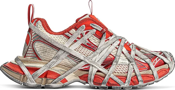 Men's 3XL Extreme Lace Sneakers - Orange Beige - Size 6