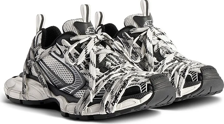 Men's 3XL Extreme Laces Logo Sneakers - White Black - Size 9 - Image 2