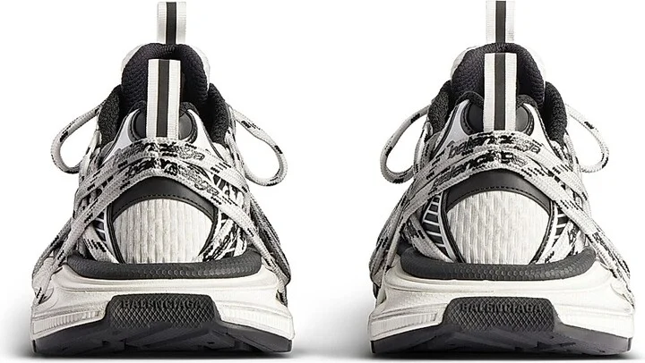 Men's 3XL Extreme Laces Logo Sneakers - White Black - Size 9 - Image 3