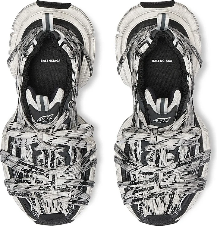 Men's 3XL Extreme Laces Logo Sneakers - White Black - Size 9 - Image 5