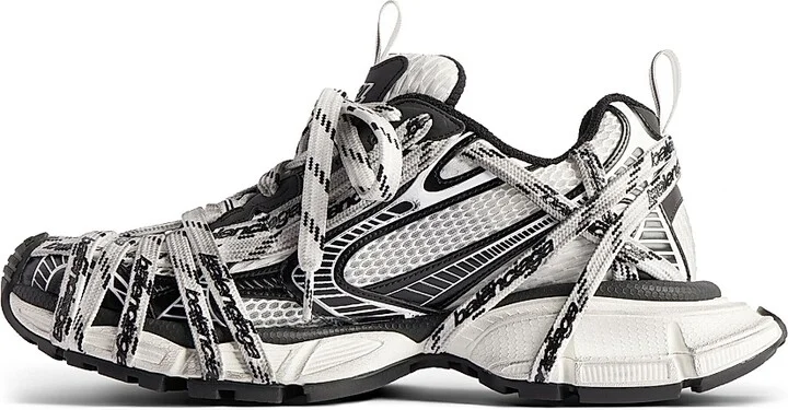 Men's 3XL Extreme Laces Logo Sneakers - White Black - Size 9 - Image 6