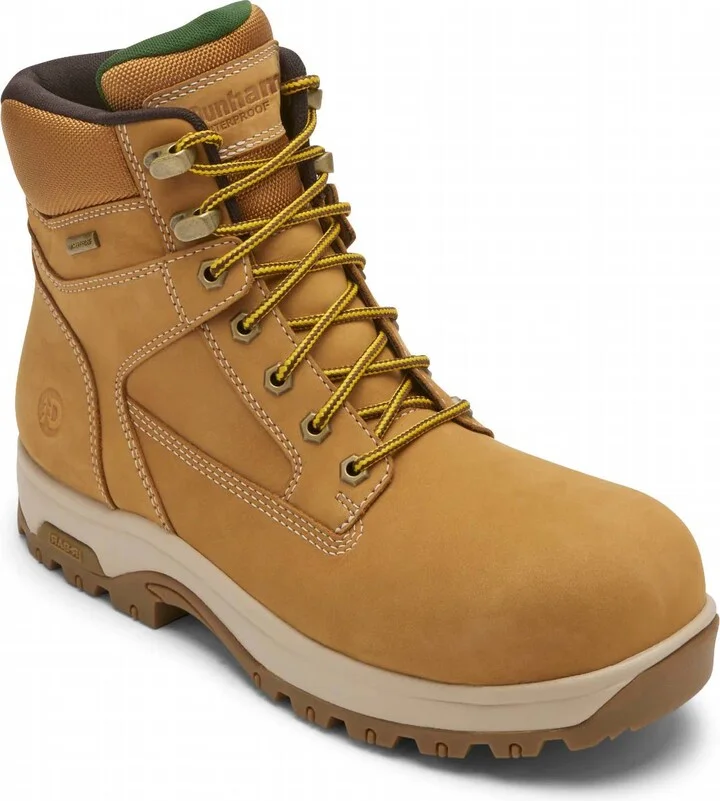 Men's 8000Works 6" Waterproof Safety Plain Toe Boot - Medium Width In Wheat