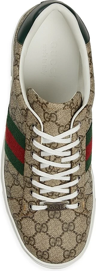 Men's Ace GG Canvas Low-Top Sneakers - Beige - Size 7 - Image 4