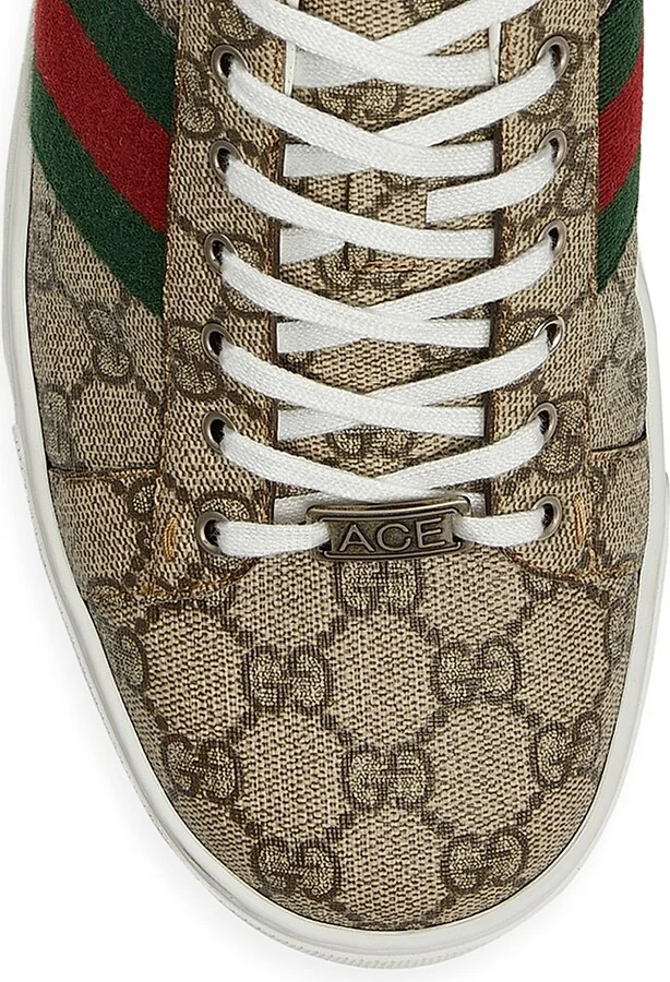 Men's Ace GG Canvas Low-Top Sneakers - Beige - Size 7 - Image 5