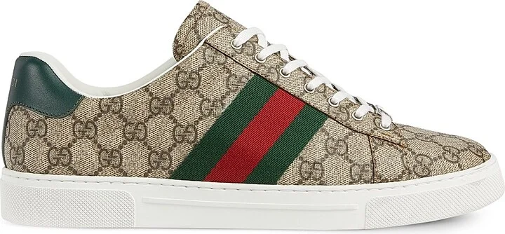Men's Ace GG Canvas Low-Top Sneakers - Beige - Size 7
