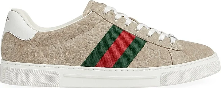 Men's Ace GG Suede Sneakers - Oatmeal - Size 8