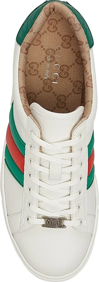 Men's Ace Leather Low-Top Sneakers - White - Size 7 - Image 4