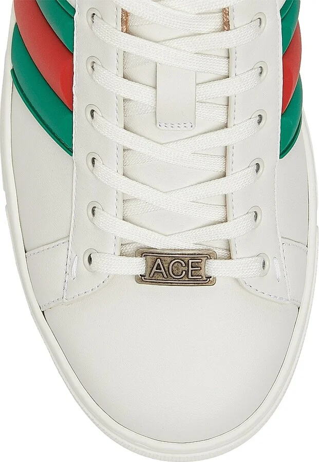 Men's Ace Leather Low-Top Sneakers - White - Size 7 - Image 5