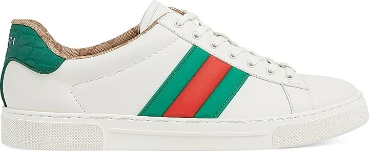 Men's Ace Leather Low-Top Sneakers - White - Size 7
