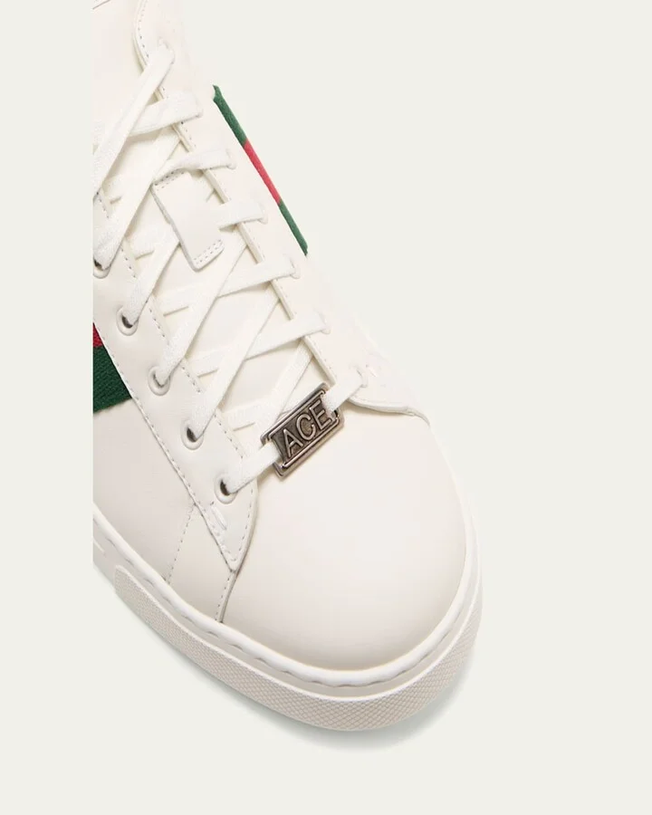 Men's Ace Leather Web Low-Top Sneakers - Image 2