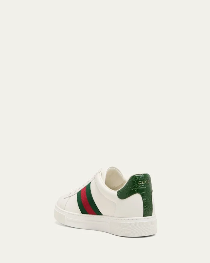 Men's Ace Leather Web Low-Top Sneakers - Image 4