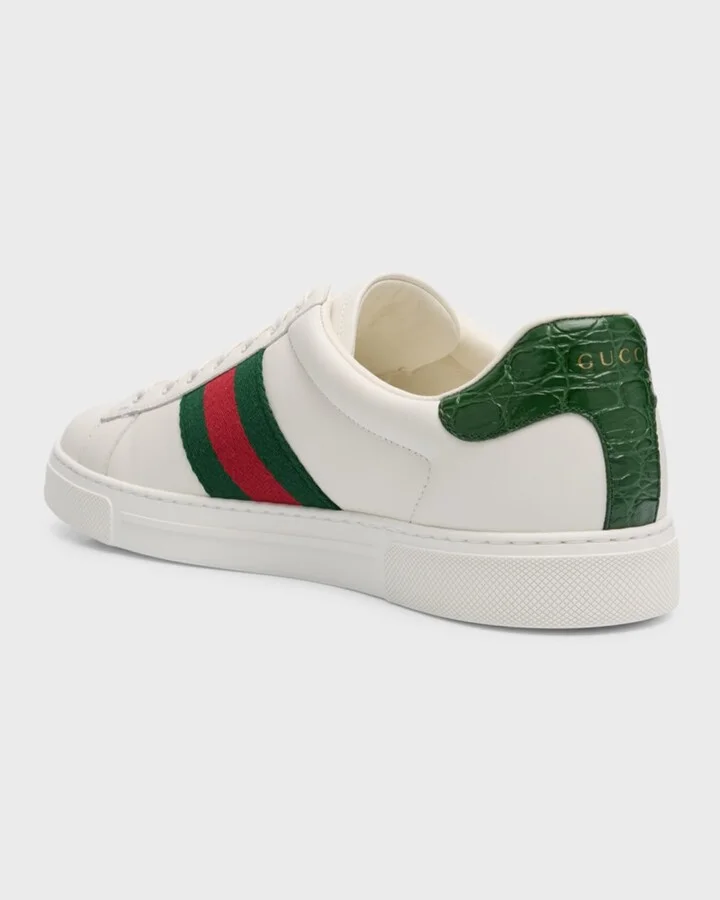 Men's Ace Leather Web Low-Top Sneakers - Image 3