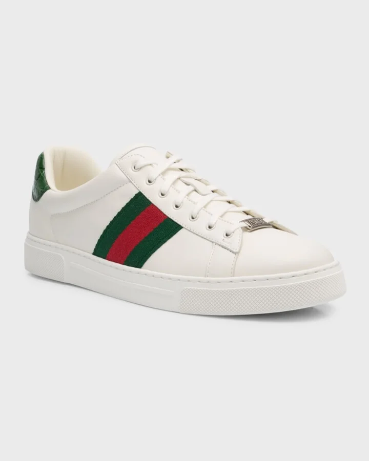 Men's Ace Leather Web Low-Top Sneakers - Image 6