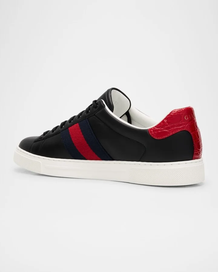 Men's Ace Leather Web Low-Top Sneakers - Image 11