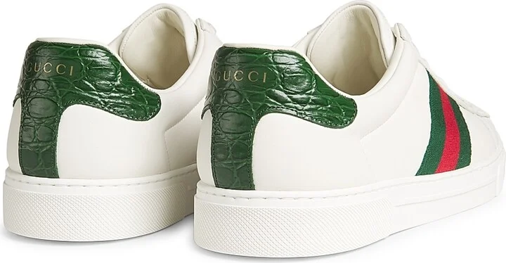 Men's Ace Leather Web Low-Top Sneakers - Green Multi - Size 7 - Image 3