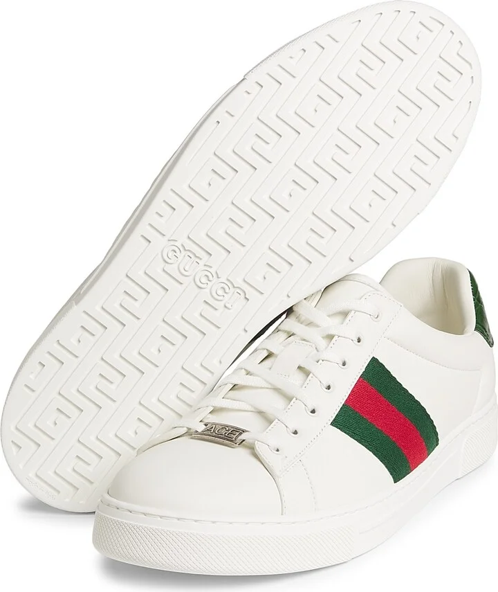 Men's Ace Leather Web Low-Top Sneakers - Green Multi - Size 7 - Image 6