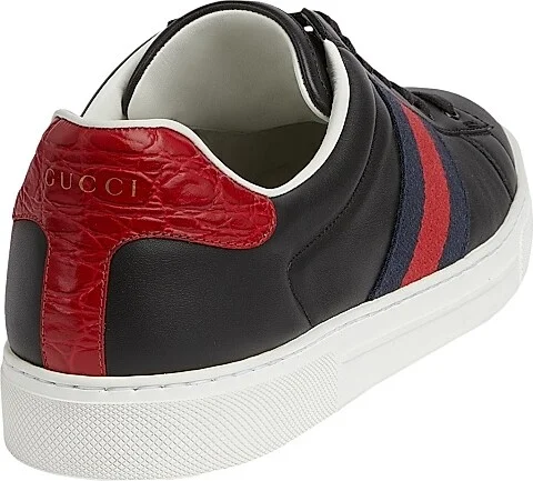 Men's Ace Leather Web Low-Top Sneakers - Green Multi - Size 7 - Image 8