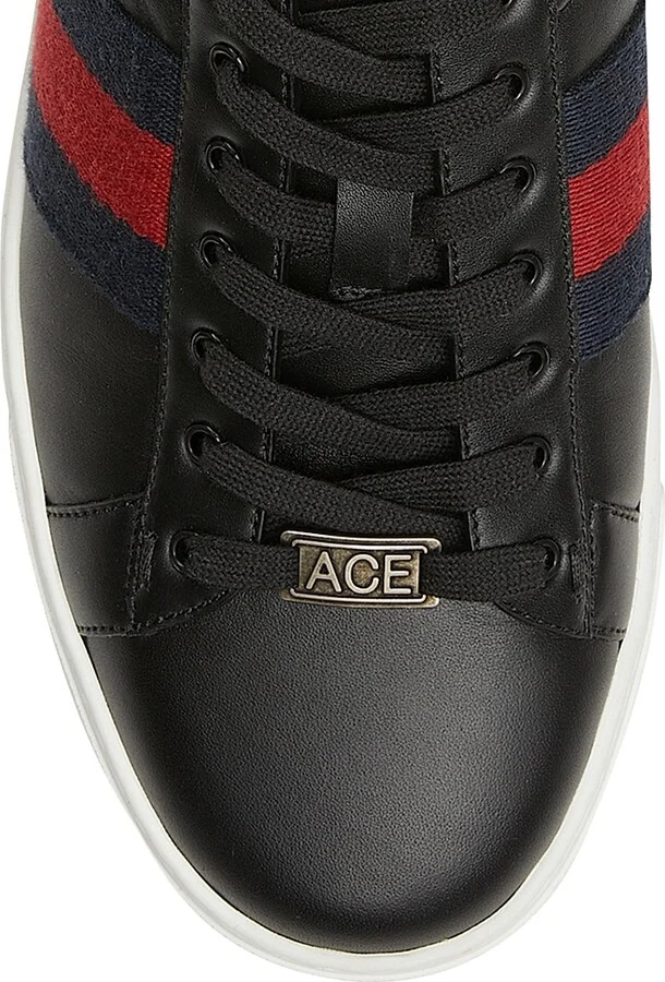 Men's Ace Leather Web Low-Top Sneakers - Green Multi - Size 7 - Image 9