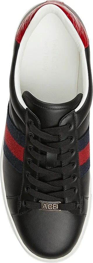 Men's Ace Leather Web Low-Top Sneakers - Green Multi - Size 7 - Image 10