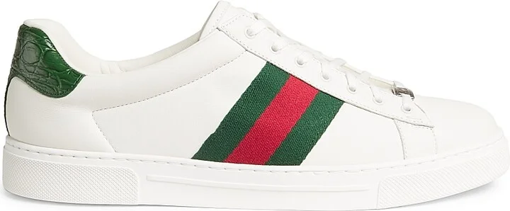Men's Ace Leather Web Low-Top Sneakers - Green Multi - Size 7