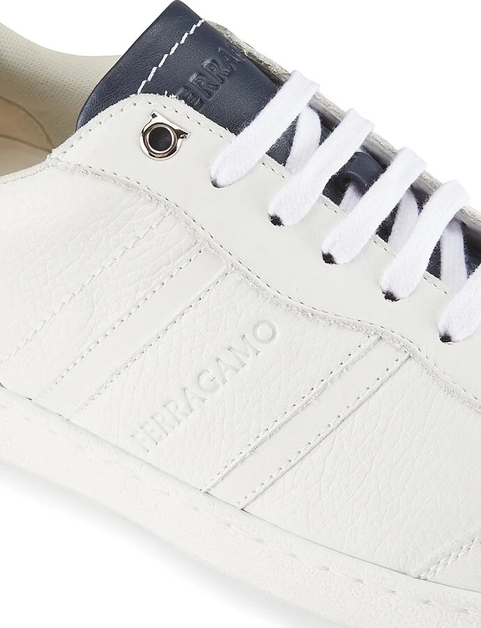 Men's Achille 1 Low-Top Sneakers - Bianco Ottico Blue Marine - Size 9 - Image 6