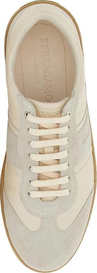 Men's Achille Suede Low-Top Sneakers - Mascarpone Bone - Size 9 - Image 4