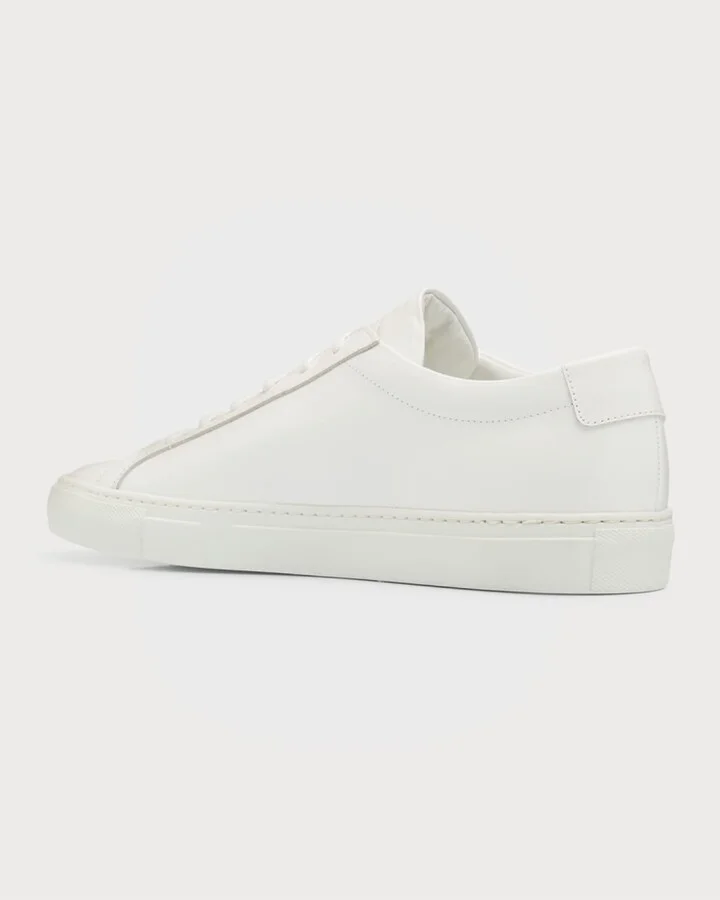 Men's Achilles Leather Low-Top Sneakers, White - Image 4