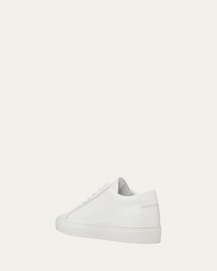 Men's Achilles Leather Low-Top Sneakers, White - Image 4