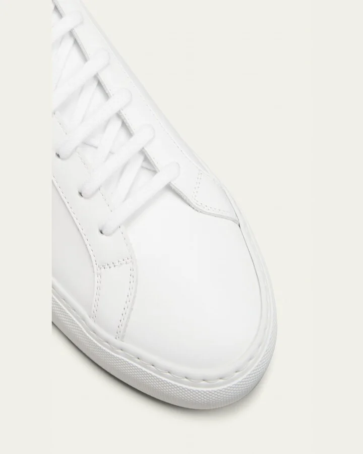 Men's Achilles Leather Low-Top Sneakers, White - Image 5
