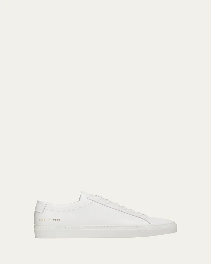 Men's Achilles Leather Low-Top Sneakers, White